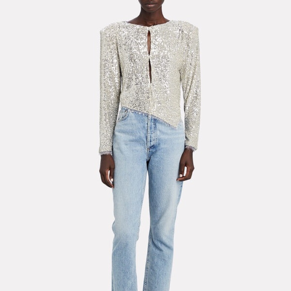 NONCHALANT LABEL, Asymmetrical Sequin Top Size M - Picture 4 of 14